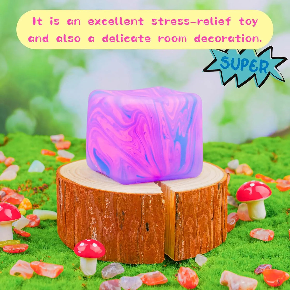 NeeDoh Nice Cube ?C Solid Squish ?C Pink & Blue