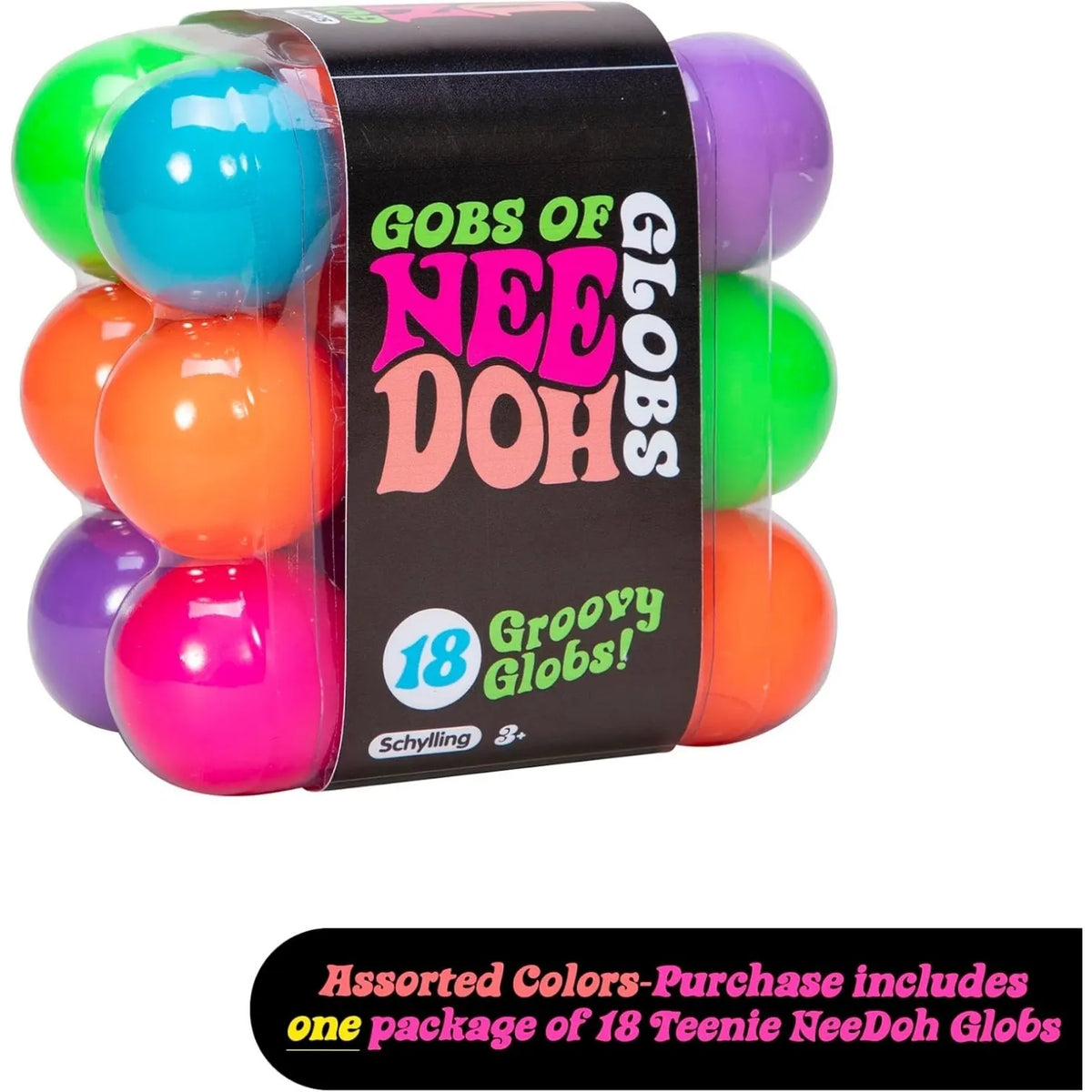 NeeDoh Teenie Globs – Mini Sensory Balls – 18 Pack