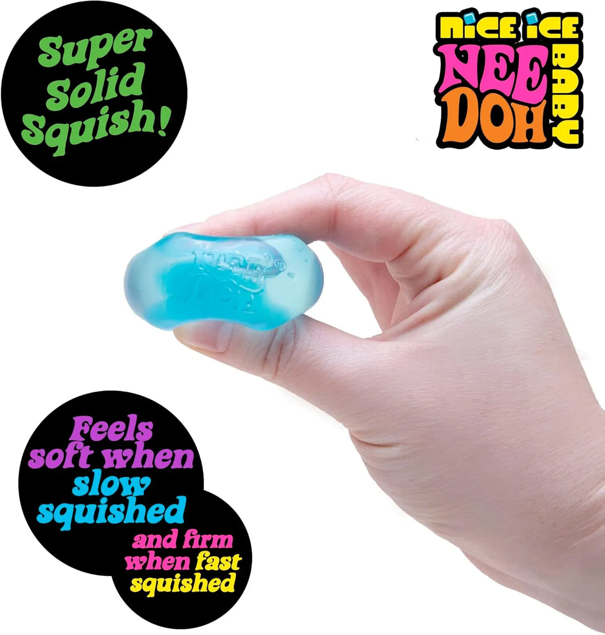 NeeDoh Teenie 10-Pack – 5 Styles of Teenie Squishies- Nice Ice Baby. Original. Swirl. Ripples. Glow – Ages 3 and Up – 10 Teenies Per Pack