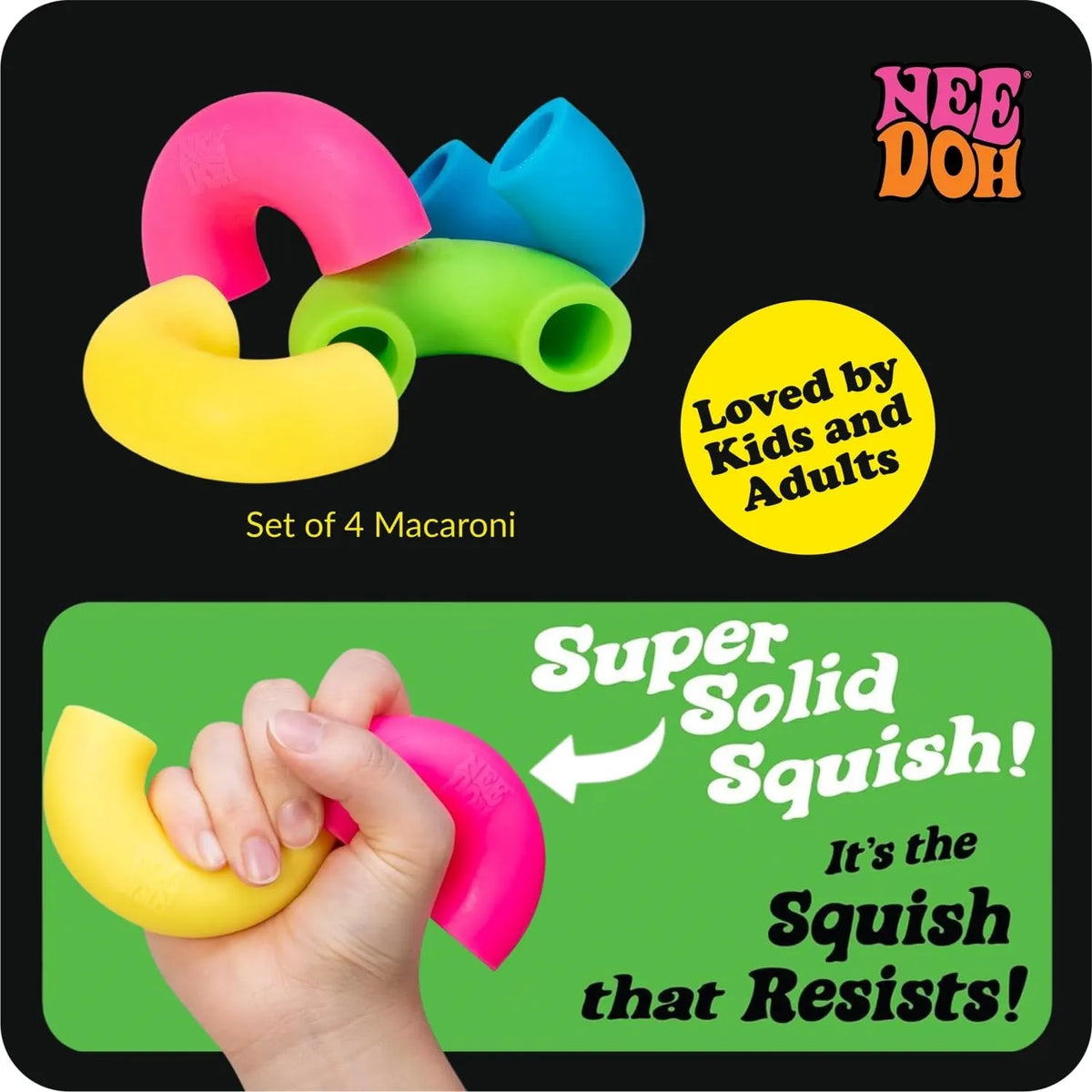 NeeDoh Mac ‘N- Squeeze – 4 Squishy Noodles – Assorted