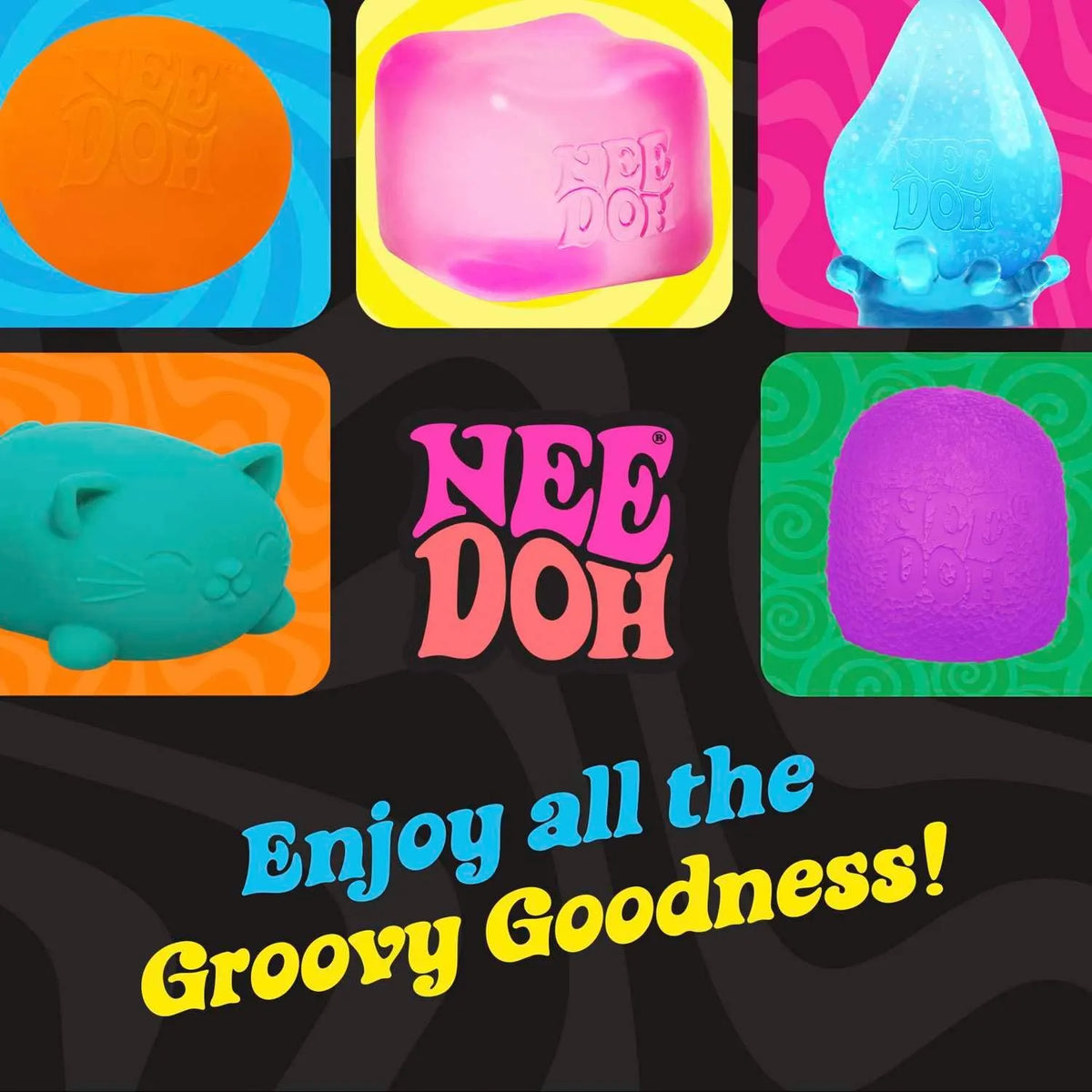Schylling NeeDoh Nice Cube Glow – Squeeze Toy with a Super Solid Squish