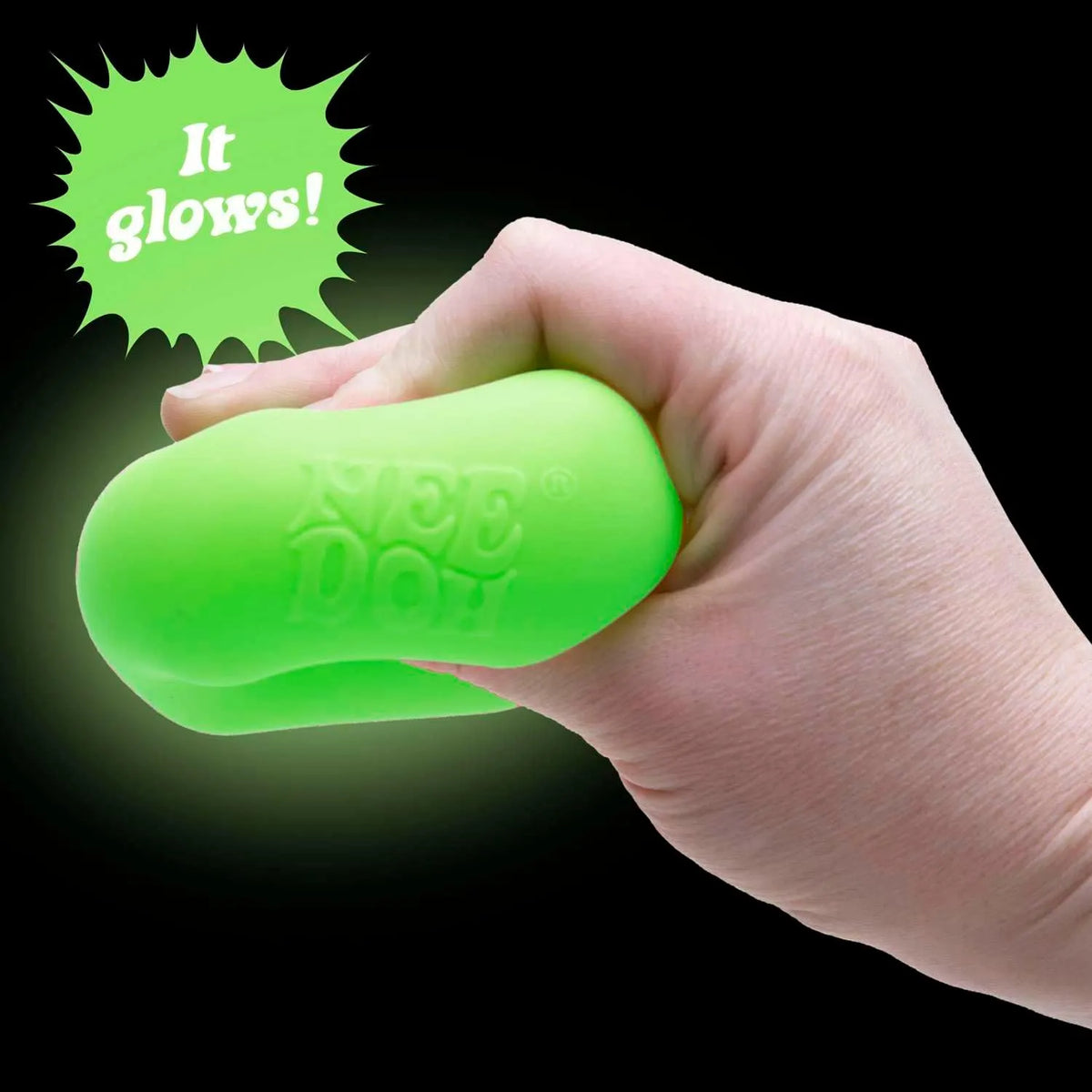 Schylling NeeDoh Nice Cube Glow – Squeeze Toy with a Super Solid Squish