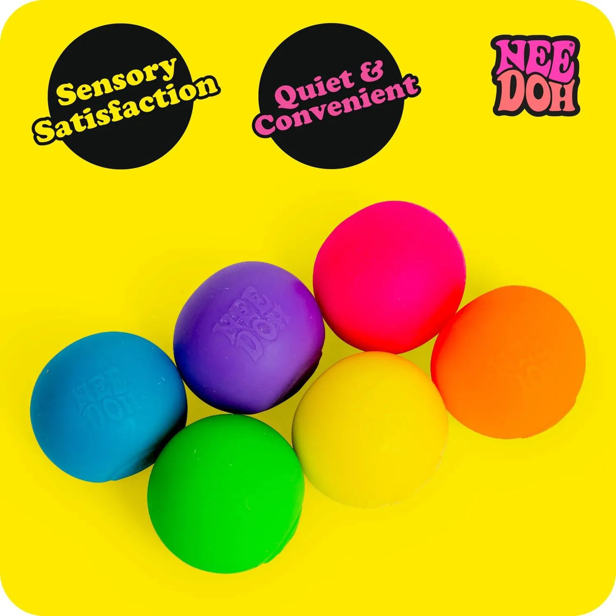 Schylling NeeDoh Rainboh Teenie – Sensory Squeeze Toy – Contains 6 Mini Groovy Globs – 1.5 Wide – Multicolored