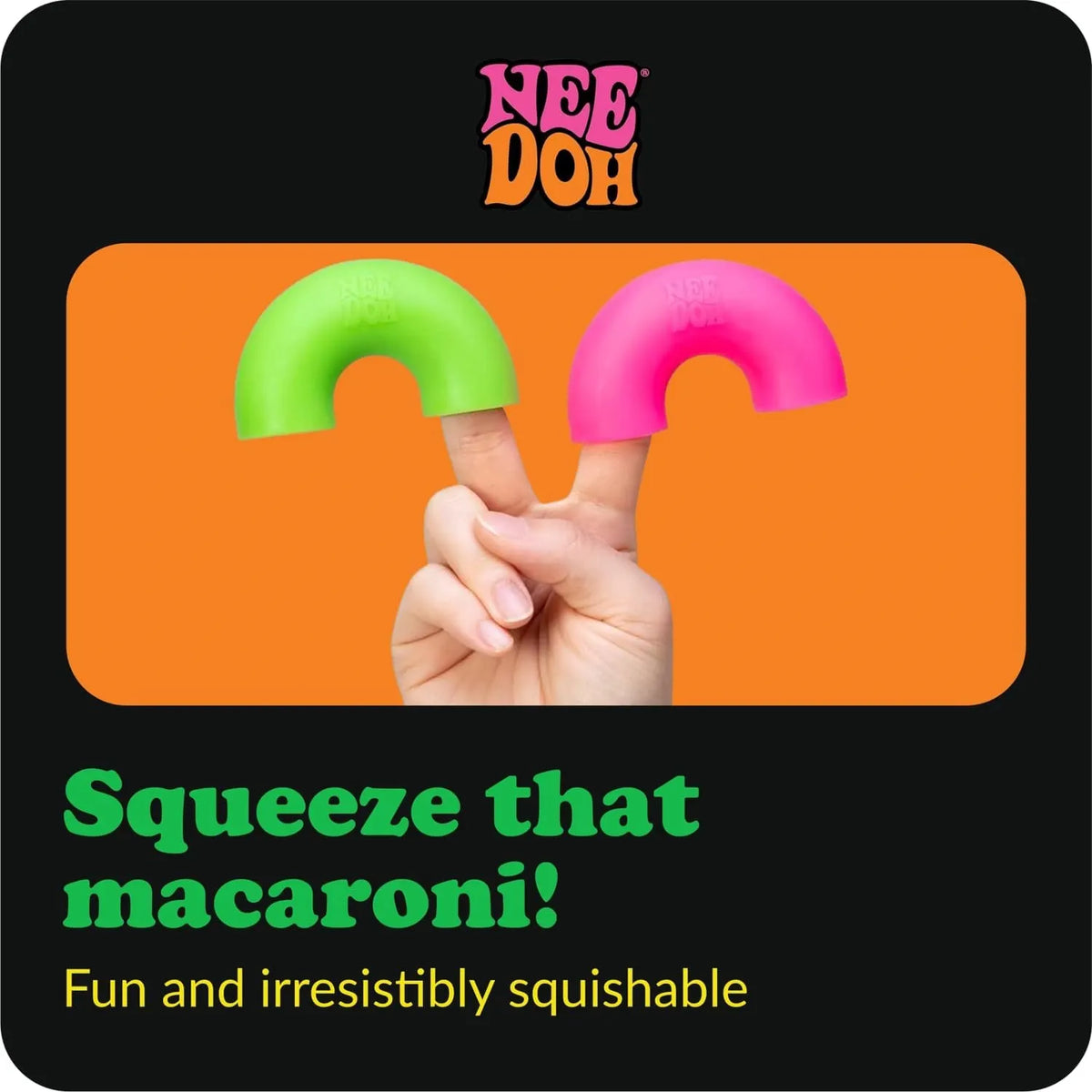 NeeDoh Mac ‘N- Squeeze – 4 Squishy Noodles – Assorted