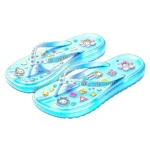 Cute Character Print Thick Wedge Flip Flops