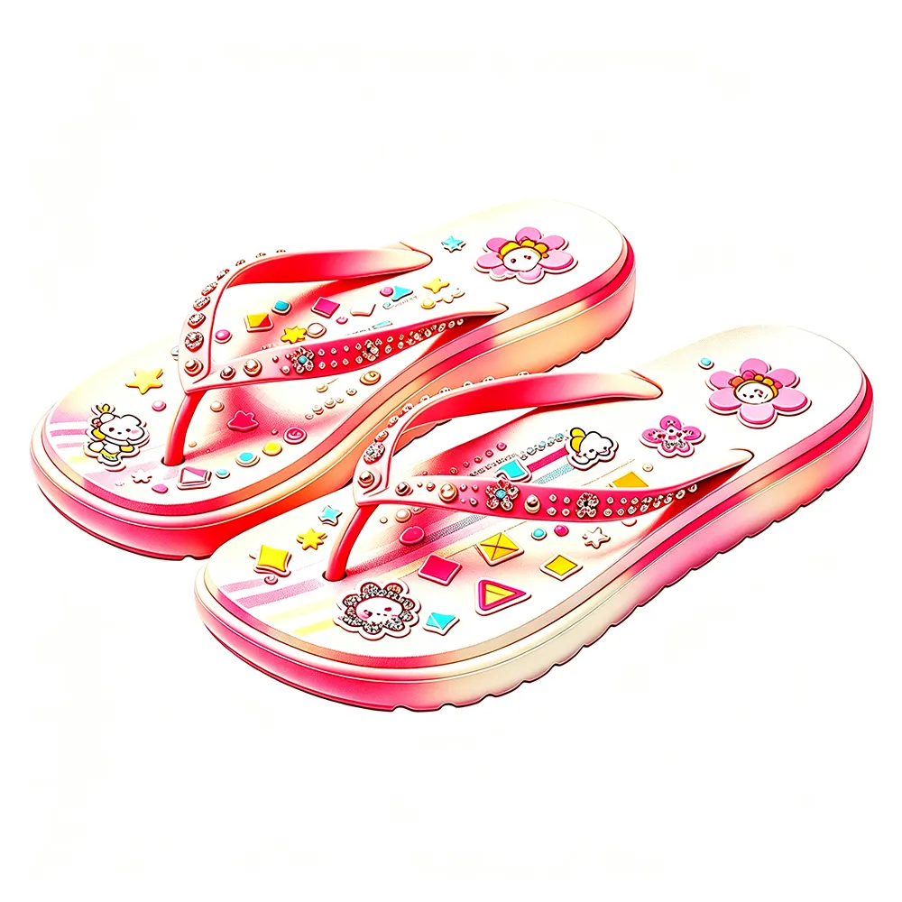 Sparkly Pearl Decor Cute Platform Flip Flops Sparkly Pearl Decor Cute Platform Flip Flops - Image 1